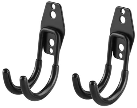 Toddmomy 2 pièces Crochets Muraux Garage Métal Lourd Crochet Suspendu Antidérapant pour Outils Lourds Rangement Pratique pour Mur Brique ou Résistant Noir