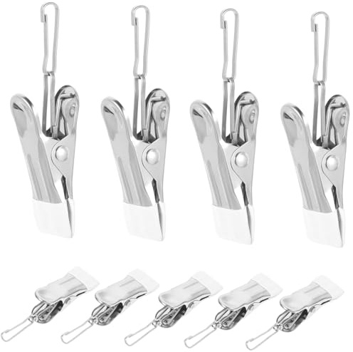 Toyvian Mollette per Stendere i Panni e Bordi Lisci Design Antiscivolo 20 Pezzi in Acciaio Inossidabile Rivestimento in Pvc Bianco e Filo Stendibiancheria per Uso Esterno