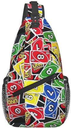 Uno-Playing Cards Express Sling Backpack Sling Bag Hiking Traveling Chest Bag Daypack Men Crossbody Backpack Shoulder Bag