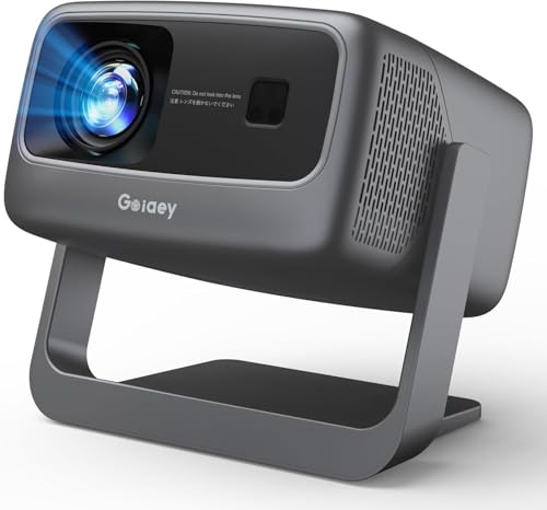 [3500 ANSI/ Official Apps/65W Audio] Outdoor 4K Projector with WiFi and Bluetooth, Auto Focus, Auto Keystone Smart Projector Support DoIby Audio, 2026 Upgrade GO2 Short Throw Projector with 360°Stand