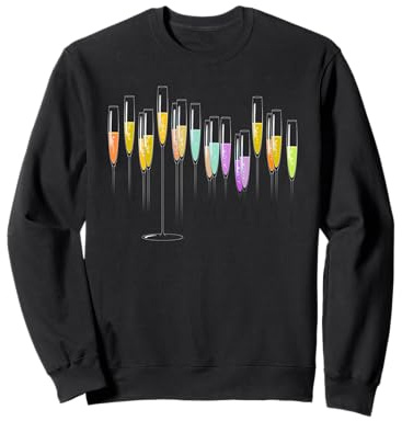 Vins Mousseux bouillonnant dans la célébration des Verres à Pied de Couleur Sweatshirt