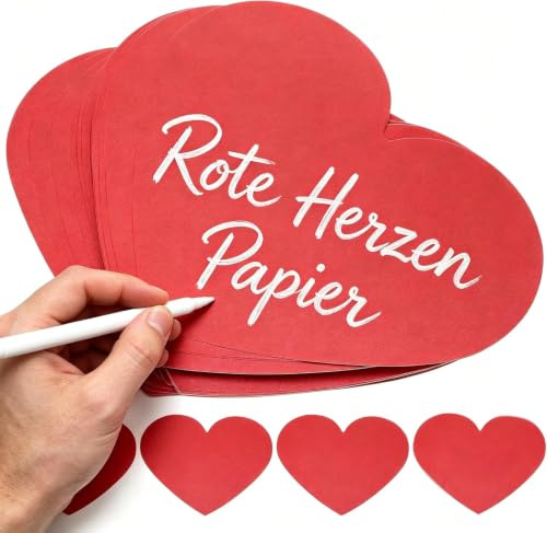 Toddmomy 40 Herz-Papier-Ausschnitte, Rote Papierherzen, Große Karton-Ausschnitte für Valentinstag, Pinnwände, Schulbastelprojekte, Klassenzimmerdekoration