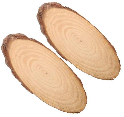 Gatuida Lot de 2 Dalles Ovales en Bois pour Allée de Jardin Diamètre 13-16 CM Résistantes aux Intempéries Pierres Décoratives D’Extérieur pour Terrasse et Aménagement Paysager