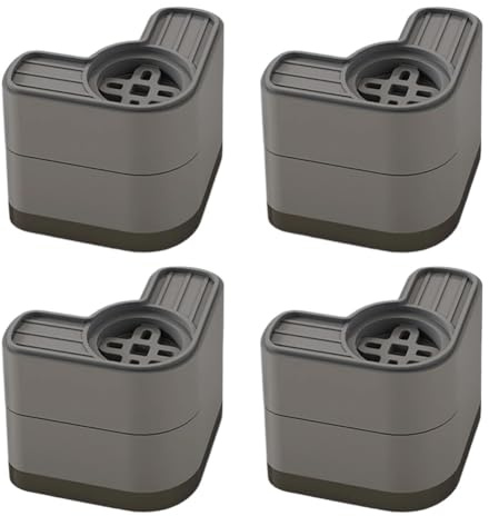 Vilgftyiet Lot de 4 patins amortisseurs de vibrations antidérapants et anti-vibrations pour machine à laver et sèche-linge, gris B