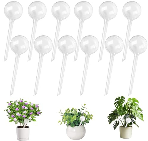 12 Stück Bewässerungskugeln, Kleine Pflanzen Gießkugeln, Automatische Pflanzen Bewässerungskugeln, PVC Bewässerung-Kugeln, Gießkugeln Selbstbewässerung für Topfpflanzen im Innen & Außenbereich