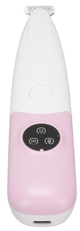 Yechiry Hundeschneider, Wiederaufladbarer Tierhaarschneider, Geräuscharmer Haarschneider mit LED-Licht, Ideal Zum Trimmen von Pfoten, Augen, Ohren, Gesicht und Rumpf (PINK)