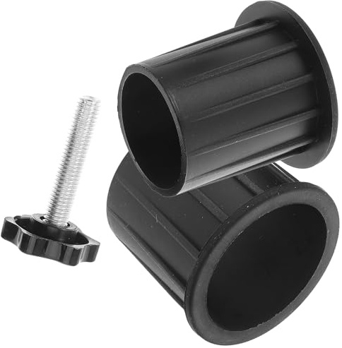 Abaodam Capuchon de Pied de Parasol en Silicone Noir Étanche avec Vis, 2 Pièces, Protection UV et Sécurisée pour Trou de Parasol de Table de Terrasse Extérieure