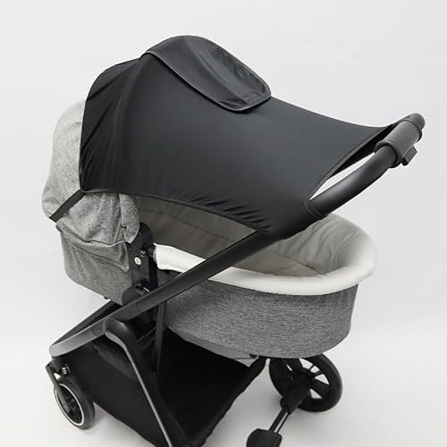 Stroller Sun Shade Cover, High View Baby Pushchair Canopy, Light Waterproof Rain Shield, Breathable Lycra Fabric, See-Through Skylight, Double-Sided Pram Buggy Accessories(cart Shade with sunroof)
