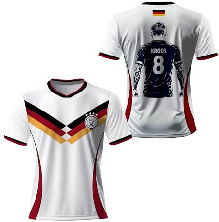 Fußball Silhouette Trikot, KROOS Trikot legendäres Fan-Shirt atmungsaktives Fan Silhouette Shirt für Damen, Herren & Kinder – Geschenke Für Fußballfans