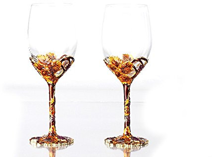 Bestbling Pewter Decorative Crystal Wine Glass Enamel Fancy Wine Glass for Household Decoration