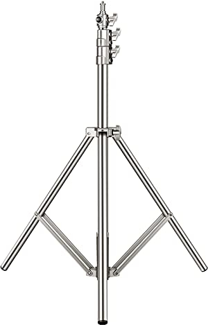 NEEWER 79/2m Stainless Steel Light Stand, Spring Cushioned Heavy Duty Photography Tripod Stand with 1/4” to 3/8” Universal Screw Adapter for Strobe, LED Video Light, Ring Light, Monolight, Softbox