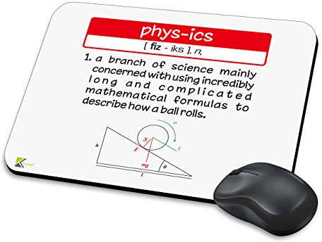Definition of Physics Funny Science Gift Novelty Mousepad Desk Mat | Definition of Physics. Funny science teacher student novelty mouse mat with anti-slip base for laptop computer PC.