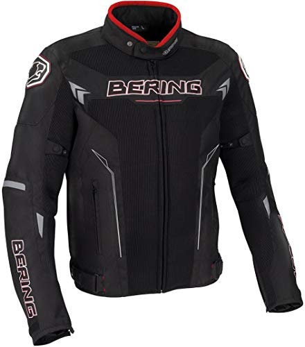 BERING Motorradjacken MISTRAL, Schwarz/Rot, Größe S