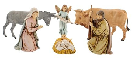 Moranduzzo Nativité 6 Personnages pour Crèche de 11 Cm Échelle 1:20-Figurines de Crèche Indestructibles-Style 700',Peinture Finition à la Main,Produit Officiel,Fabriqué en Italie,Sculpteur M. Landi