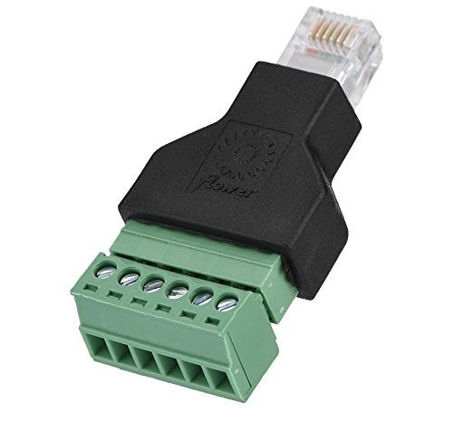 ASHATA RJ12 6P6C 6-Pin Adapter, Ethernet Stecker auf 6 Pin Schraubklemmen Adapter, Terminalblock Stecker Schraubanschluss Konverter Connector