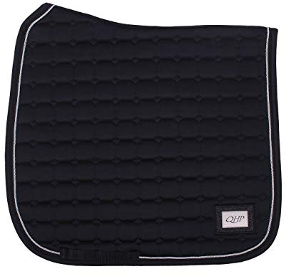 QHP Schabracke Glitz Quadratsteppung doppelte Zierkordel, Glitzer-Patch (Pony DR, Schwarz)