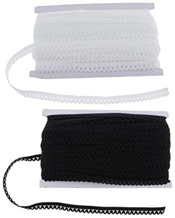 Hellery Two Rolls Elastic Lace Stretch für Kleiderrock Crafts 13mm