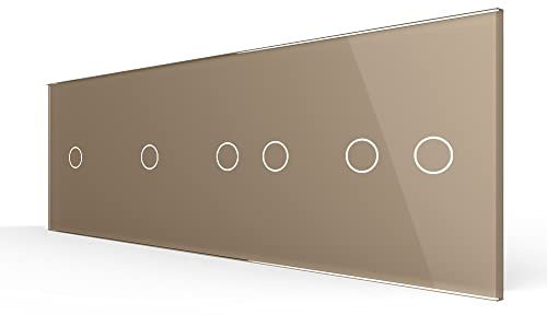 Livolo VL-C7-C1/C1/C2/C2-13 - Marco de cristal dorado para enchufes, interruptor táctil de luz e interruptor de serie