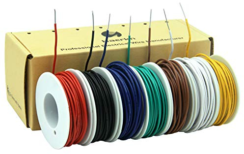 22 awg 0.35mm² Solid wire kit Electrical wire Cable 7 colors 26ft each spool Hook up Tinned Copper wire breadboard wire for DIY