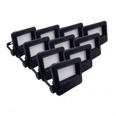Projecteurs LED Extérieur 30W IP65 NOIR (Pack de 10) - Blanc Froid 6000K - 8000K