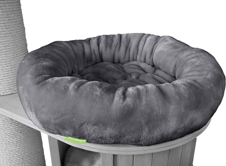 Kratzbaumland Klettbettchen passend für Natural Paradise und Woody Kratzbaum Ersatzteil (47 cm)(Grau - Edelplüsch)