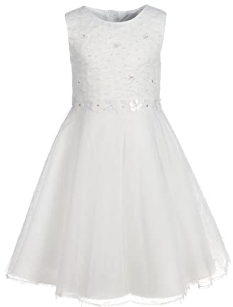 Happy Girls Mädchen Blumenkleid Kinderkleid, Ecru, 122 EU