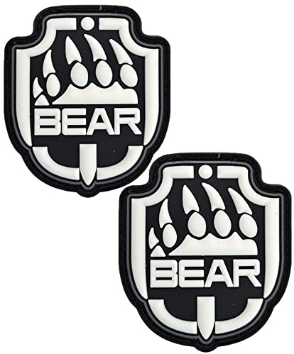 Heiorpai 2 Stück Glow in Dark Escape from Tarkov Bear PVC Rubber Patch Dekorative Hakenverschlüsse Rückseite Patch
