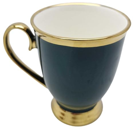 electromax Set da 6 tazze da tè e regalo - Set da portata vintage per 6 persone, con tazza da tè/tazza in bone china da 300 ml, set leggero e resistente - Set turchese