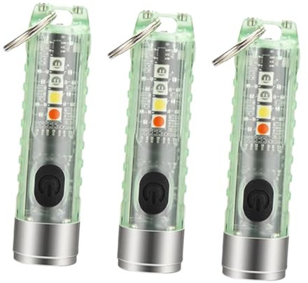 Happyyami 3pièces Mini Torche Led Rechargeable à Poche Avec Porte-clé Ajustable Éclairage Étanche Pour Camping Et Activités Extérieures