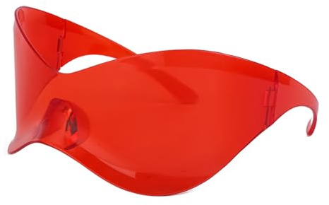 LJCZKA Oversized Wrap Around Sunglasses for Women Men UV400 Protection | y2k Futuristic Sun Glasses Rimless 2000s Trendy Shades