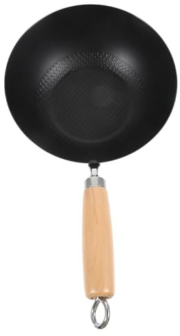 Alipis Wok En Fonte 20 Cm Poêle à Frire Sans Revêtement Cuisson Gaz Multifonctionnel Ustensile Cuisine Quotidien Petite Casserole Pour Mijoter Et Sauter