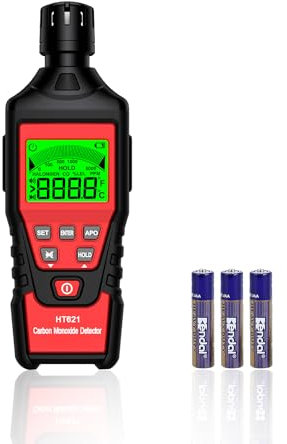 Carbon Monoxide Detector - Handheld CO Detector Portable CO Gas Tester with Audible & Visual Alarm, 0-5000PPM, CO Alarm, Backlit LCD Display for Travel Car Camping Home Industrial & Outdoor