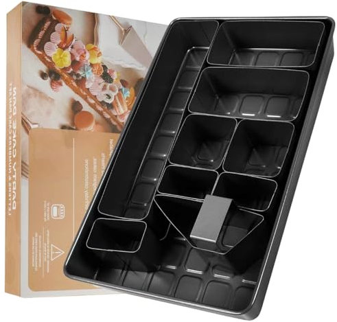 SHIKORI Buchstaben und Zahlen, verstellbare Backformen, Geburtstagskuchenform, neuartige Kuchenformen, Karbonstahl, Antihaft-Kuchenform, 10-teiliges Set, schwarz