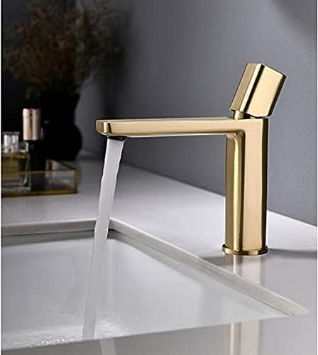 PHNOITPQ Waschbecken Wasserhahn Badezimmer Waschbecken Mischbatterie Bürste Gold Chrom Schwarz Rot Mode Waschbecken Wasser Waschbecken Mixer Kupfer-Schwarz (Color : Brush Gold)