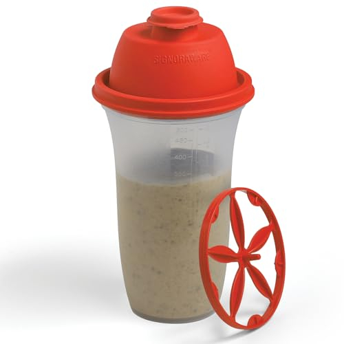 SIGNORA WARE Shaker Protéiné de 500ml, pour Boisson Protéinée, Compléments Alimentaires En Poudre, Protéines de Musculation, Vinaigrettes, Gourdes de Sport Sans BPA
