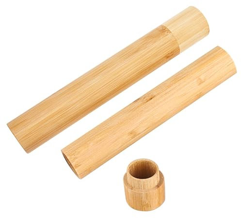 Tubo In Bambù Per Spazzolino Da 2 Pezzi, Tubo In Bambù Da Viaggio, Tubo In Bambù Portatile, Tubo In Bambù Sintetico, Tubo Per Spazzolino Per Adulti