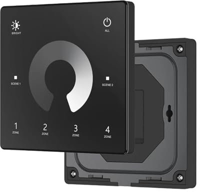 Interruttore controller dimmerabile V1 LED + touch DC5V/12V/24V 8A PWM adatto for striscia luminosa LED dimmerabile COB 5050 3528 monocolore(4-Zone B Touch Panel)