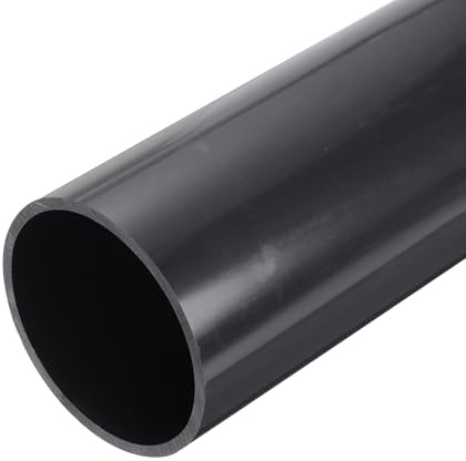 QUARKZMAN 2Pz 1,97 Pollice Tubo Rigido Pvc Grigio Scuro Tubo Rotondo 42,6mm ID 50mm OD 12 Tubo Pvc Rigido Tondo Alto Impatto per Acquario, Vasca Pesci, Giardino Serra, Grigio Scuro