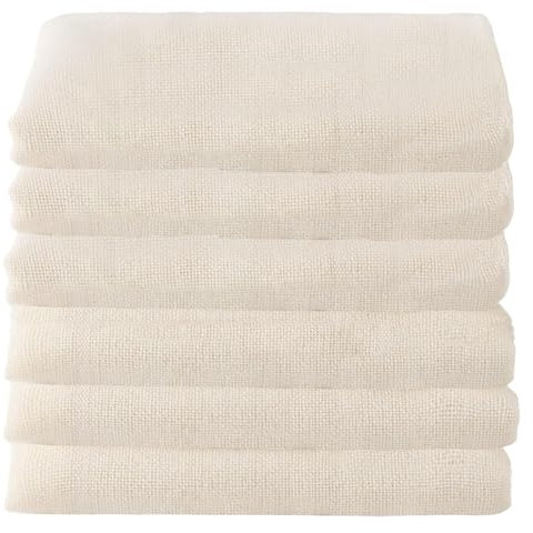 6piezas Telas Filtrantes Reutilizable,50 * 50cm Paños de Muselina para Cocinar,Colador de Tela Ultrafina Lavable,Colador de Queso de Algodón,para Filtrar Jugos de Frutas,Productos Lácteos,Café
