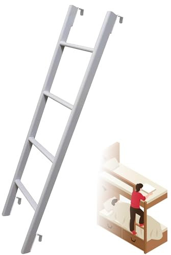 Hochbett Leiter Leiter Hochbettleiter mit 4/5 Stufen, rutschfeste Bettleiter aus Metall und Eisen – Innenhochbett, Einzelbett, Schlafsaal, Sicherheits-Seitenaufstiegsleiter, vertikal, Ersatz