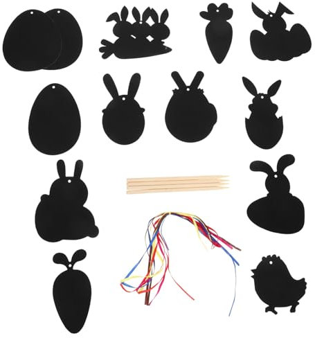 Toyvian 1satz Easter Scratch Card Für Junge Mädchen Teiliges Interaktives Malset Mit Bunten Eier Und Karottenformen Sicherer Kratzpapier-spaß Für Feiertagsdekorationen Und -projekte