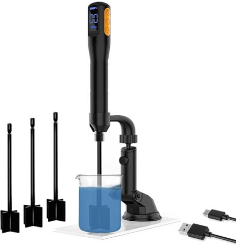 Pesfehhy Mezclador de Resina Mejorado, Agitador Eléctrico de Resina Epoxi, Mezclador de Pintura y Mezclador de Resina Epoxi Temporizado con Soporte de Mezclador