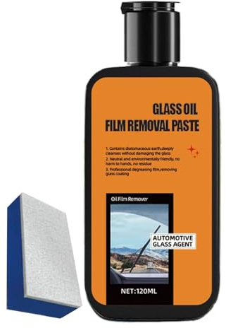 Remover di pellicola di olio di vetro - pasta di pulizia, crema per la pulizia automobilistica, trattamento anti - anti fogging, rimuove il residuo di sporcizia grasso | Cleaner vetro