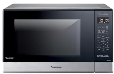 Panasonic NN-SN65KB Microwave Oven with Inverter Technology 1200W, 1.2 cu.ft. Small Genius Sensor One-Touch Cooking, Popcorn Button, Turbo Defrost-NN-SN65KB (Black)