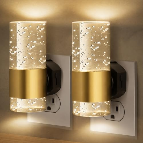 2 Stück LED Wandleuchte Innen Dimmbar mit Dämmerungssensor, Steckdosenlampe 3000K Warmweiß, Acryl Nachtlicht, Stufenlos Dimmbar, Plug & Play, Für Schlafzimmer, Flur, Kinderzimmer, Treppe, Wohnzimmer