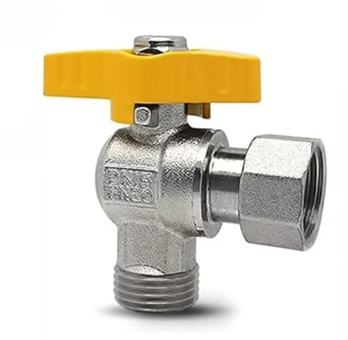 1PCS Dreieck Ventil Wasser Segregator DN20 3/4 Innenseite Doppel Drehgelenk for Warmwasserbereiter(Yellow Handle)