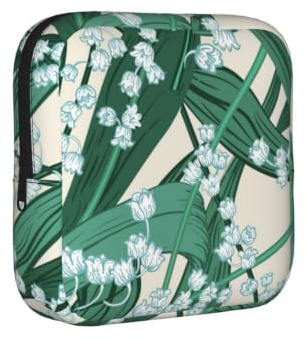 Lily of The Valley, Sanitary Napkin Storage Bag, Period Bags for Women Teen Girls