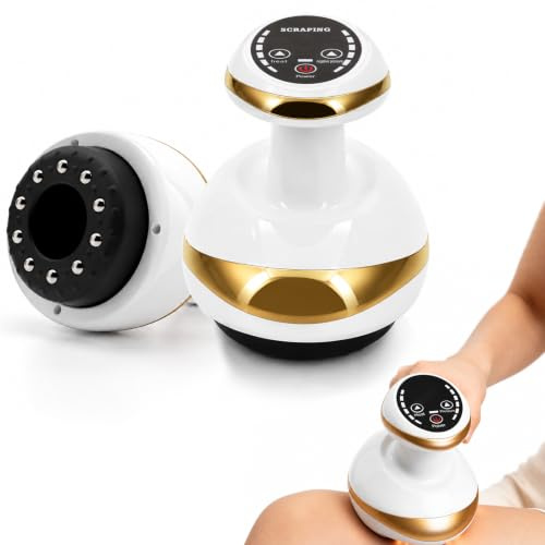 LOMUG Masajeador de celulitis 4 en 1, anticelulitis, masajeador al vacío | Ventosa eléctrica de 6 niveles y terapia de calor, masajeador con ventosas al vacío y masajeador eléctrico GuaSha