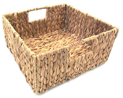 Cesta multiusos de jacinto de agua, aprox. 31 x 31 x 14,5 cm