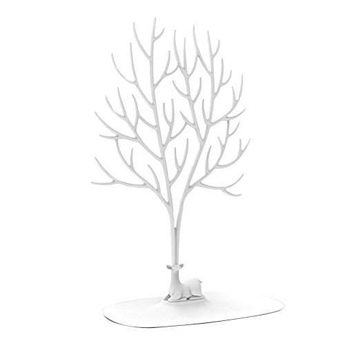 Espositore per gioielli/supporto -- Sika albero portagioie, organizer per anelli, collana, regali di compleanno Natale, supporto per gioielli, White, large